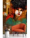 Bedroom wall mural - Portrait of a woman abstract | FEEBY