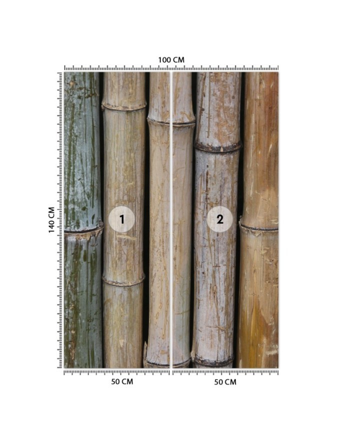 Texture wall mural - Pastel babmusa stems | FEEBY