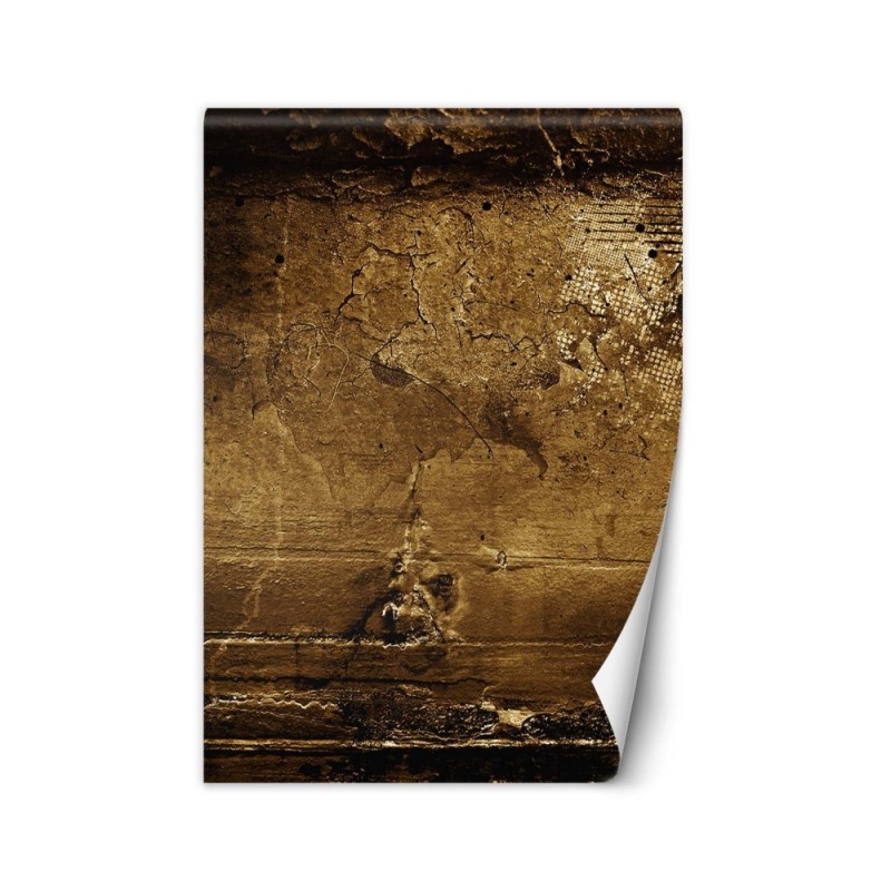 Original wall mural for living room - Gold grunge abstraction | FEEBY