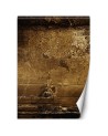 Original wall mural for living room - Gold grunge abstraction | FEEBY