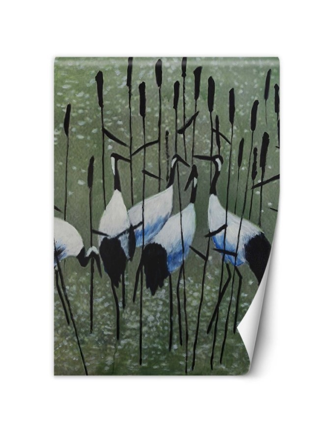 The most fashionable wall murals - Herons in a meadow | FEEBY