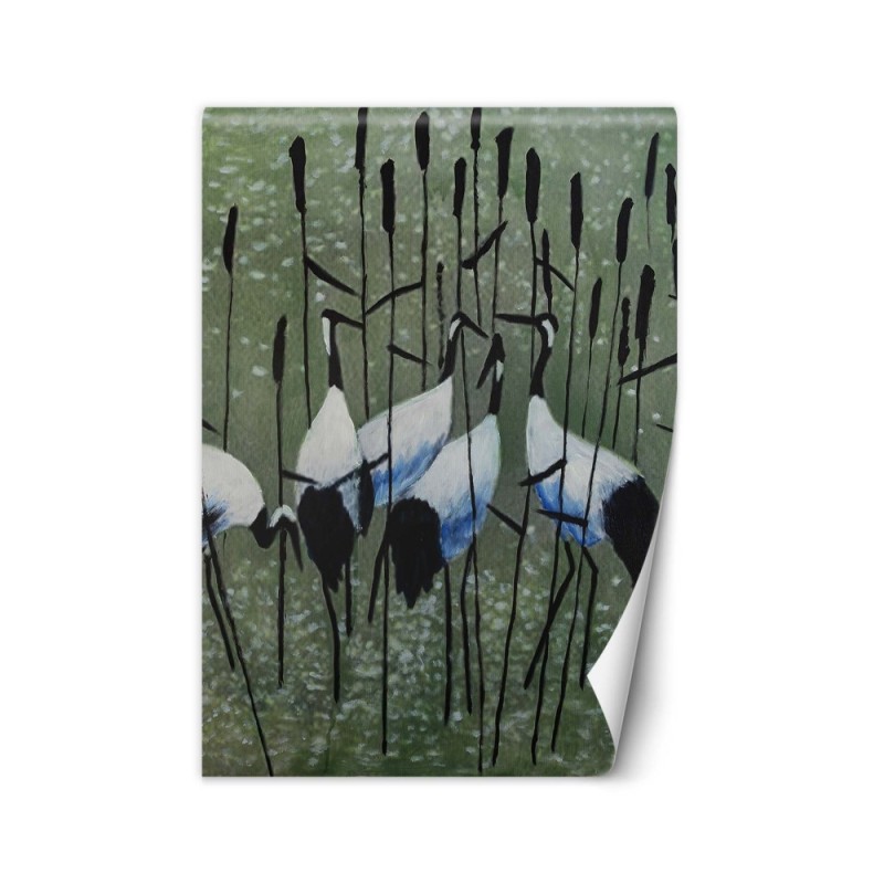 The most fashionable wall murals - Herons in a meadow | FEEBY