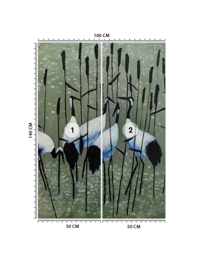 The most fashionable wall murals - Herons in a meadow | FEEBY