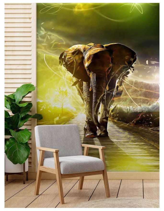 Modern wall mural - Elephant on the road abstract | FEEBY