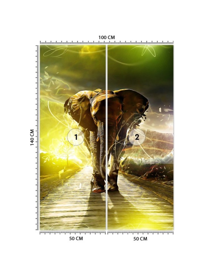 Modern wall mural - Elephant on the road abstract | FEEBY