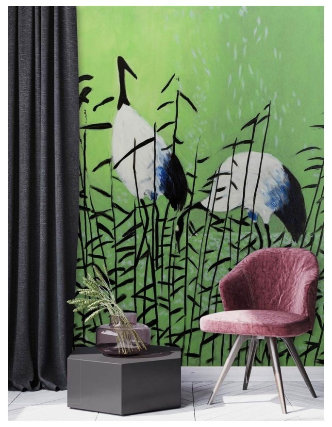 Trendy wall mural - Birds herons painted | FEEBY