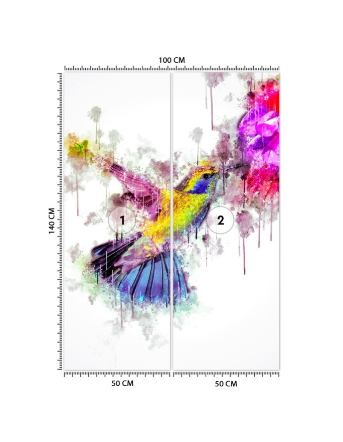 Wall mural for a girl's room - Colourful hummingbird Cornel Vlad | FEEBY