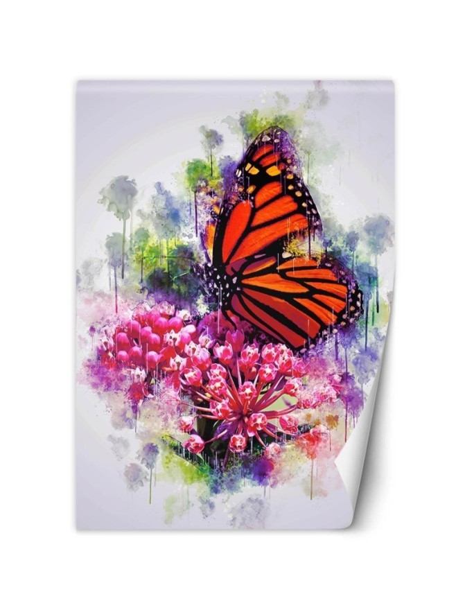 Children's room wall mural - Butterfly on a flower Cornel Vlad | FEEBY