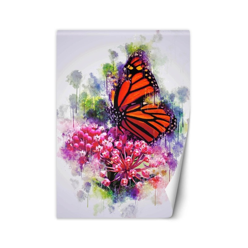 Children's room wall mural - Butterfly on a flower Cornel Vlad | FEEBY