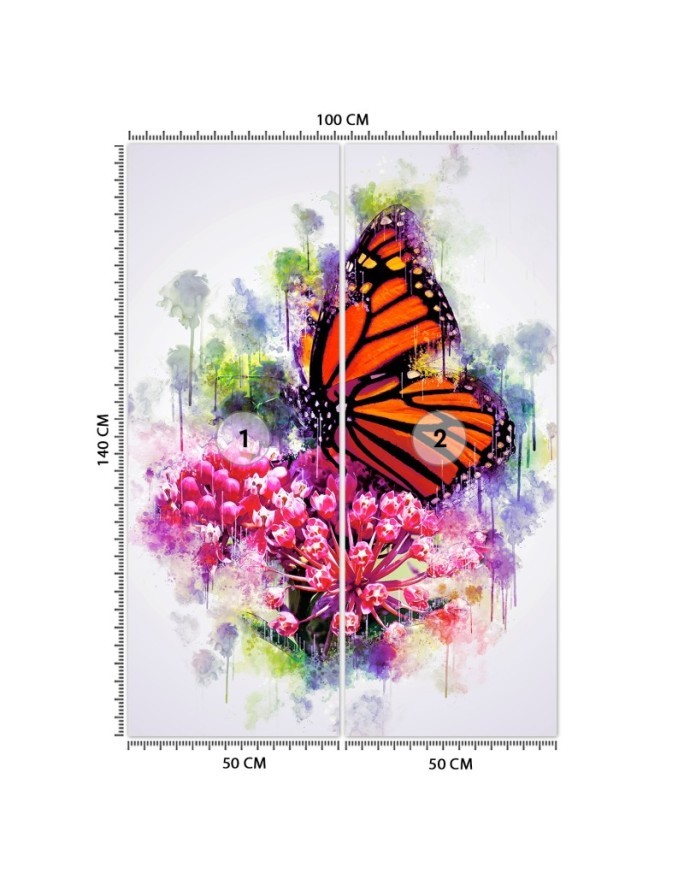 Children's room wall mural - Butterfly on a flower Cornel Vlad | FEEBY