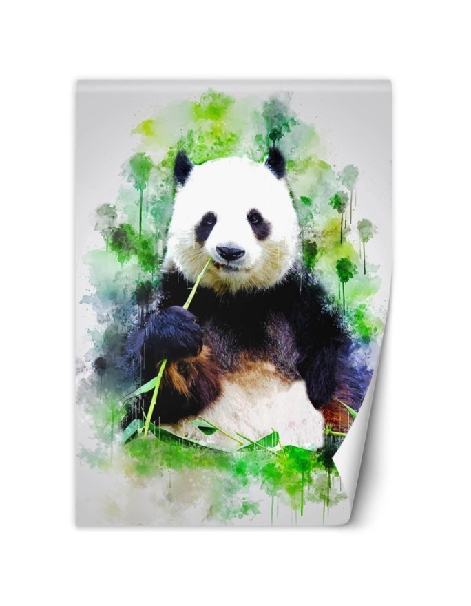 Children's room wall mural - Eating panda Cornel Vlad | FEEBY