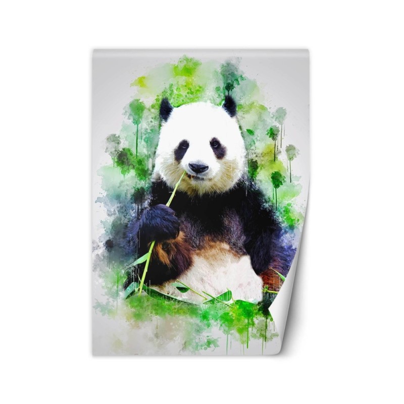 Children's room wall mural - Eating panda Cornel Vlad | FEEBY