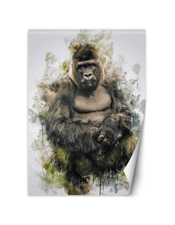 Children's wall mural - Gorilla as hand painted Cornel Vlad | FEEBY