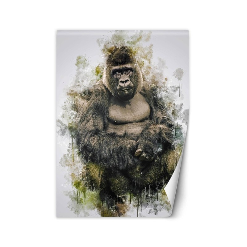 Children's wall mural - Gorilla as hand painted Cornel Vlad | FEEBY