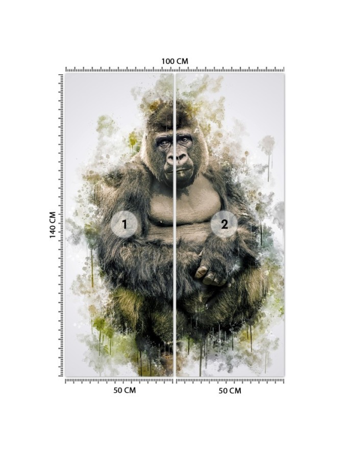 Children's wall mural - Gorilla as hand painted Cornel Vlad | FEEBY