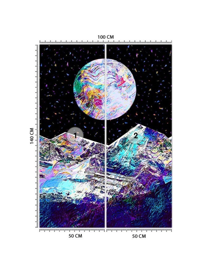 Bedroom wall mural - Moon cosmos Gab Fernando | FEEBY
