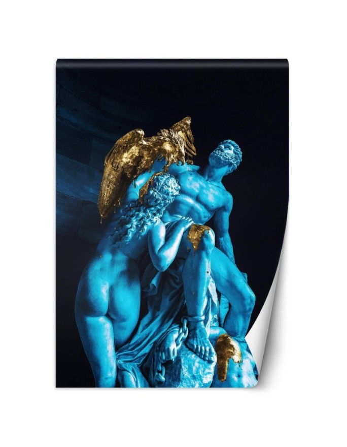 Wall mural - Blue figures and golden bird Gab Fernando | FEEBY