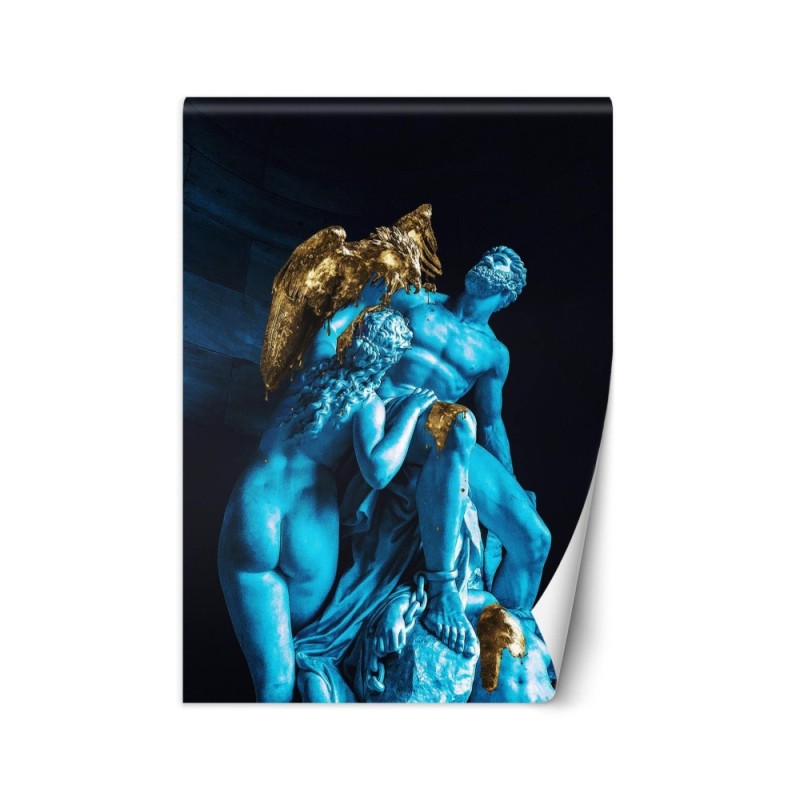 Wall mural - Blue figures and golden bird Gab Fernando | FEEBY