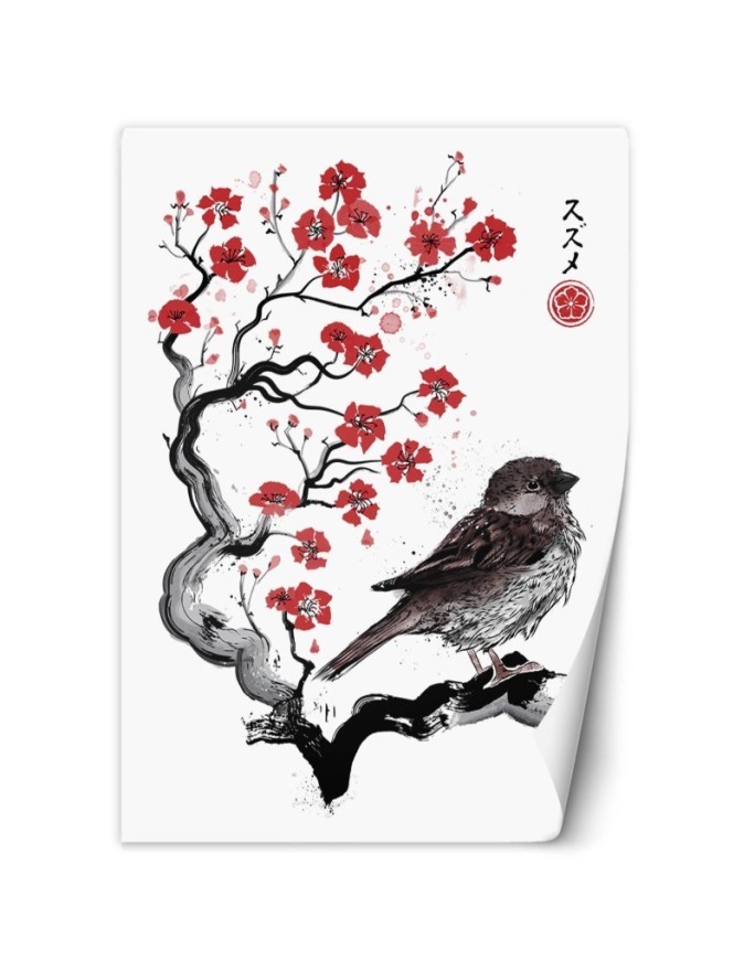 Fashion Wallpaper - Bird on a cherry tree branch Dr.Monekers | FEEBY