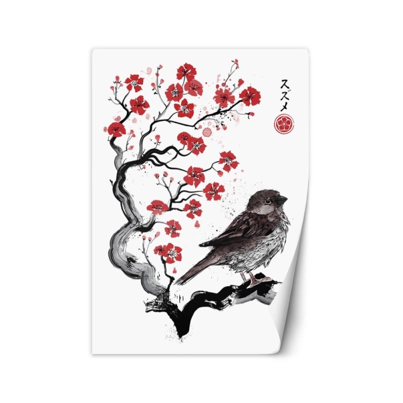 Fashion Wallpaper - Bird on a cherry tree branch Dr.Monekers | FEEBY