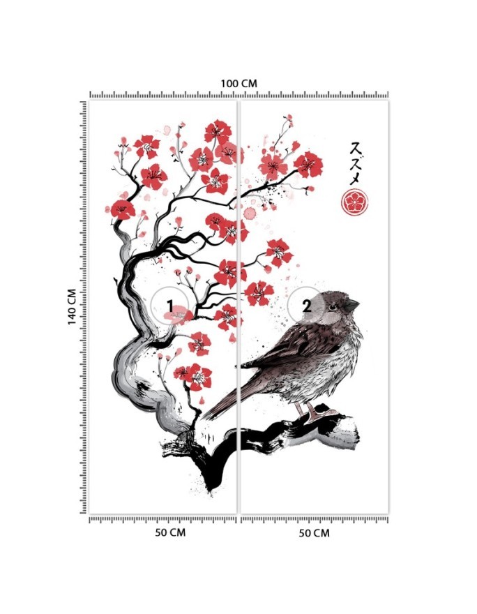Fashion Wallpaper - Bird on a cherry tree branch Dr.Monekers | FEEBY