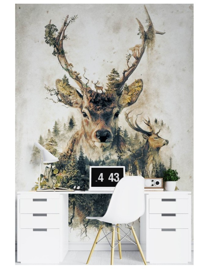 Stylish Wallpaper - Deer in the woods Barrett Biggers - Buy now! | FEEBY