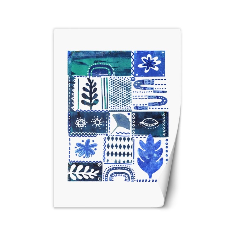 Wall mural - Blue abstract leaves by Andrea Haase | FEEBY