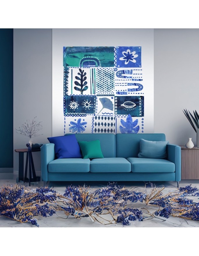 Wall mural - Blue abstract leaves by Andrea Haase | FEEBY