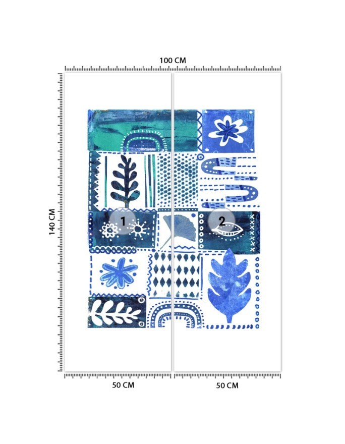 Wall mural - Blue abstract leaves by Andrea Haase | FEEBY