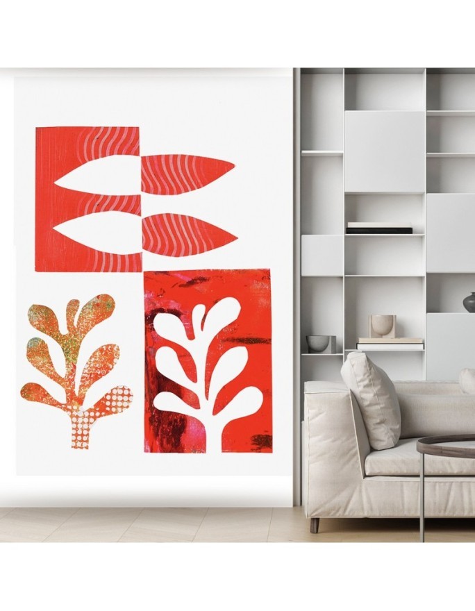 Wall mural - Abstract red orange leaves Andrea Haase | FEEBY