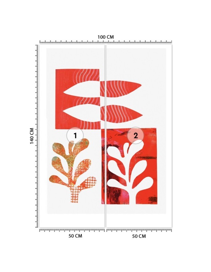 Wall mural - Abstract red orange leaves Andrea Haase | FEEBY