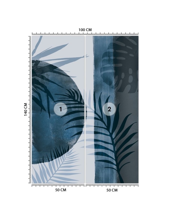 Wall mural - Blue fern leaves abstract Andrea Haase | FEEBY
