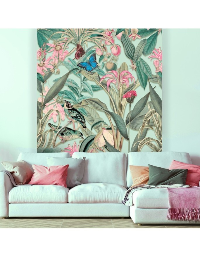Exotic Wallpaper - Pink Flowers on a background of green leaves Andrea Haase | FEEBY