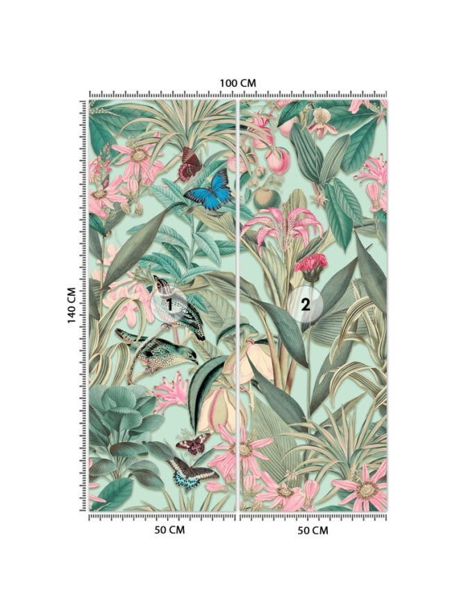 Exotic Wallpaper - Pink Flowers on a background of green leaves Andrea Haase | FEEBY