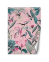 Modern Wallpaper - Birds and leaves on pink background Andrea Haase | FEEBY