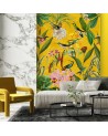 Stylish Wallpaper - Birds and leaves on yellow background Andrea Haase | FEEBY