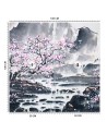 Oriental murals - Cherry tree in bloom against a mountain background | FEEBY