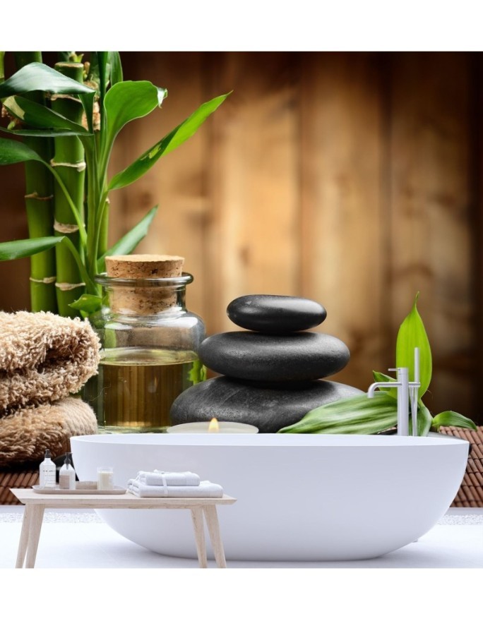 Modern Wallpaper - Bamboo zen stones in spa | FEEBY