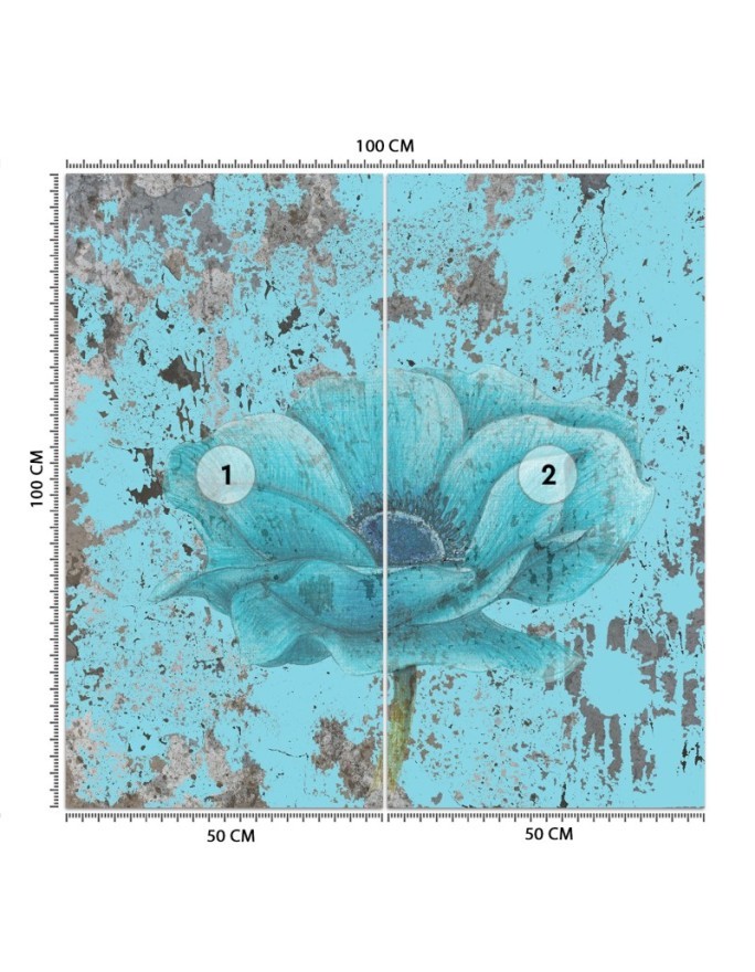 Modern Wallpapers - Turquoise shabby chic flower | FEEBY