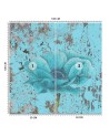 Modern Wallpapers - Turquoise shabby chic flower | FEEBY