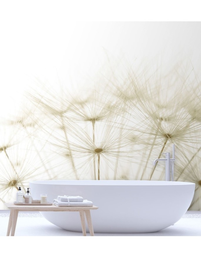 Stylish Wallpaper - Puffer plants in white | FEEBY