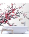 Beautiful wall murals - Birds on a cherry blossom branch | FEEBY