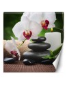 Wall mural - Orchid candle and zen stones in spa | FEEBY