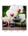 Wall mural - Orchid candle and zen stones in spa | FEEBY