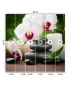 Wall mural - Orchid candle and zen stones in spa | FEEBY