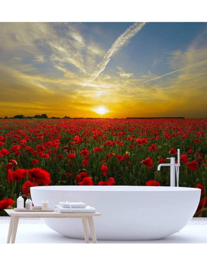 Wall mural - Poppies flowers meadow | FEEBY