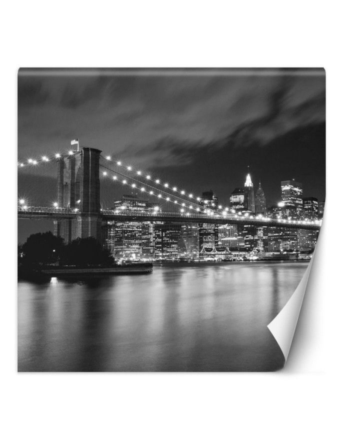 Photo Wallpaper - Brooklyn Bridge lit up at night New York | FEEBY
