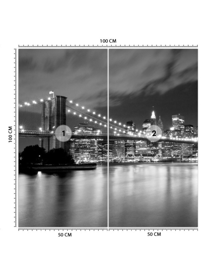 Photo Wallpaper - Brooklyn Bridge lit up at night New York | FEEBY