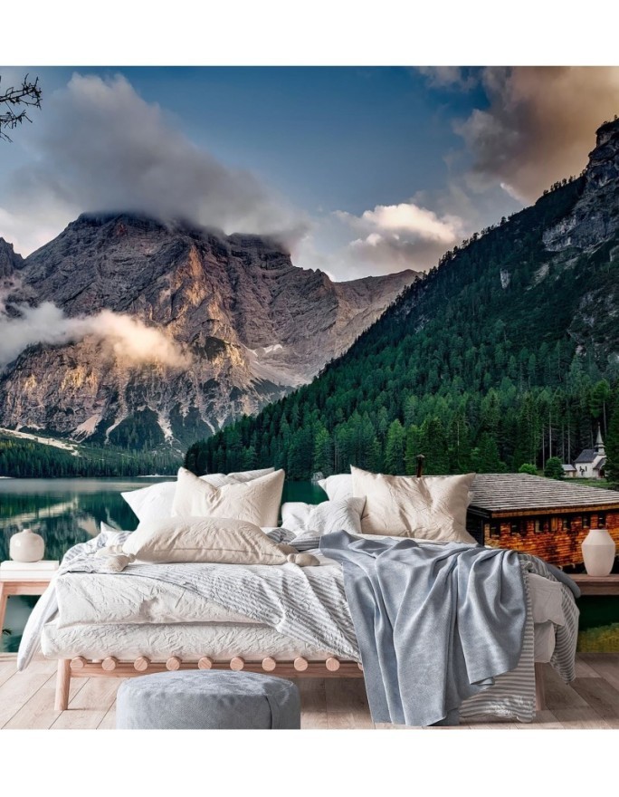 Original wall murals - Lake in the mountains mountain landscape | FEEBY