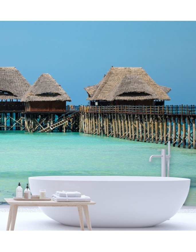 Unique wall murals - Bungalows tropical beach | FEEBY